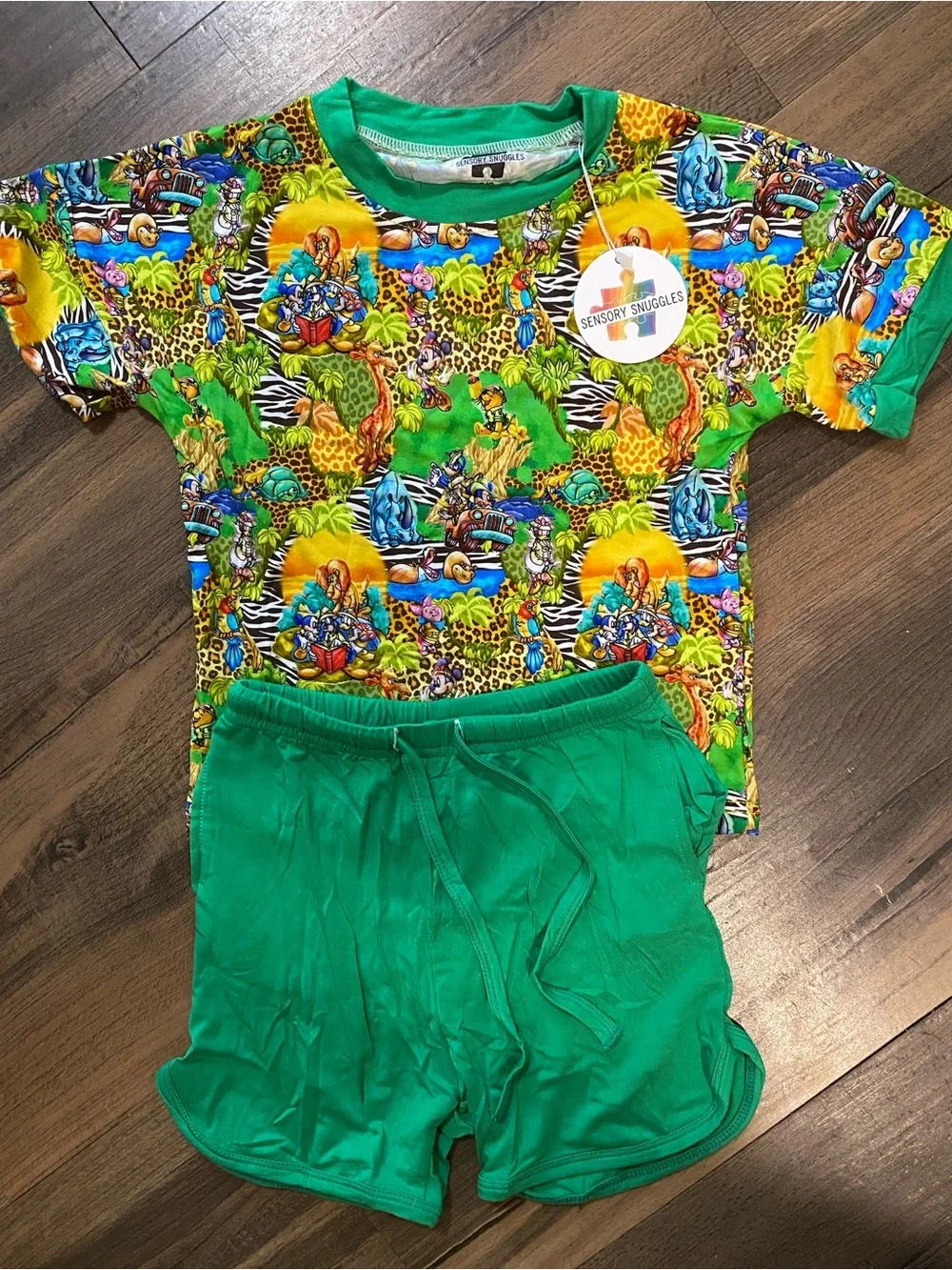 5/6 Safari Animal Matching Bamboo Set NWT